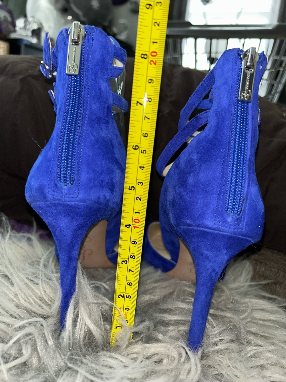 Jessica Simpson Royal Blue Pointed-Toe Triple-Ankle Strap Stiletto - Picture 6 of 8